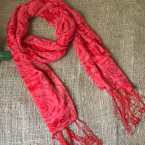 Red Floral Scarf
